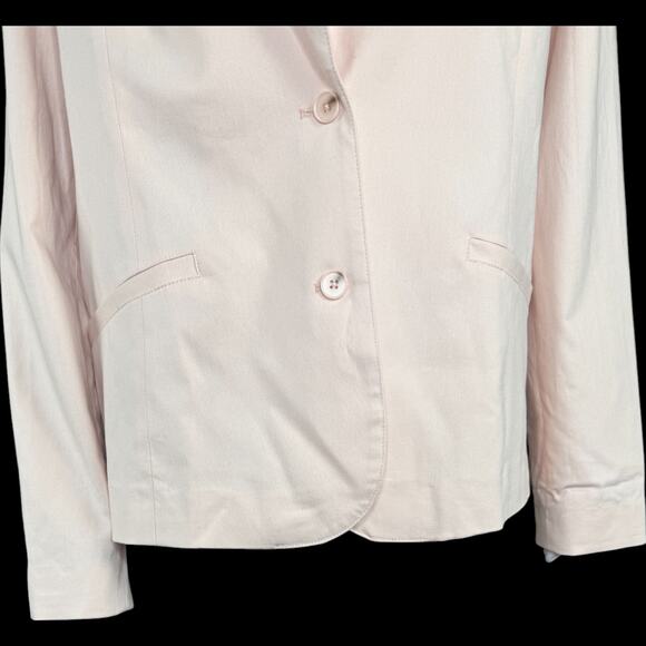 Lawrence Zarian Blazer Large Pink NWOT BEAUTIFUL Notch Collar Lined Cotton - Picture 4 of 13